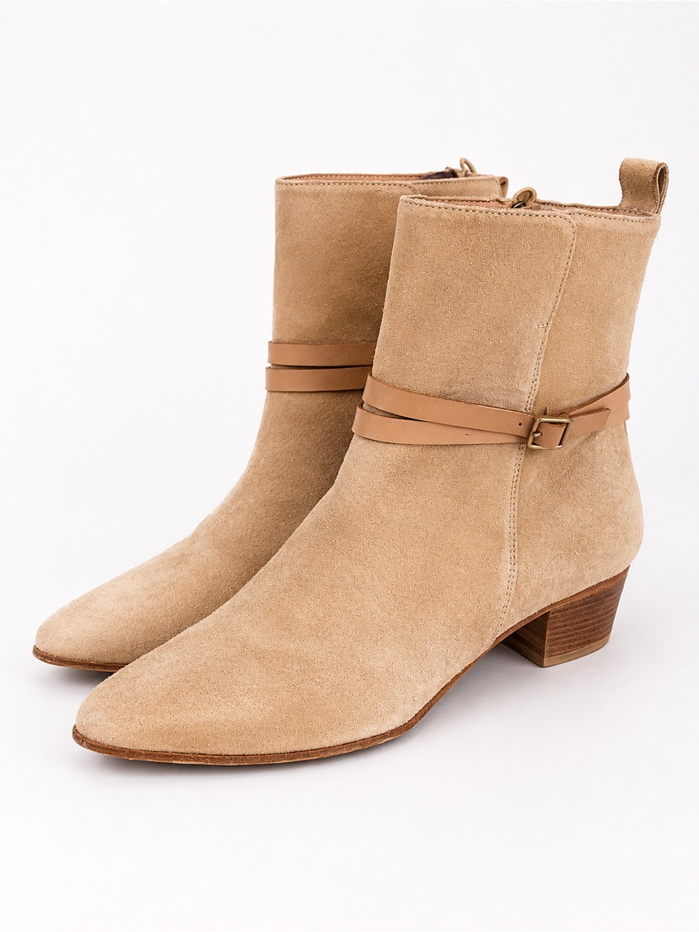 Alberto Fermani Genuine Suede Ankle Booties Tan - Made in Italy – Sz 8.5W IT 39